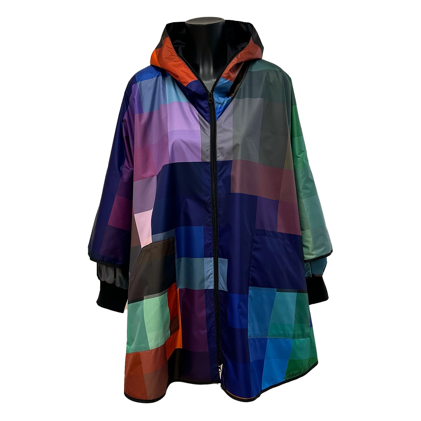 Rainponcho pixel blue