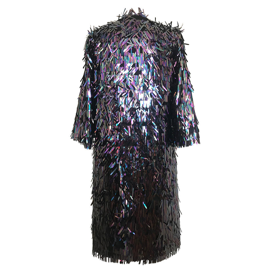 Luxury spike sequin purple occasioncoat-fest-kappa-frakke-mantel