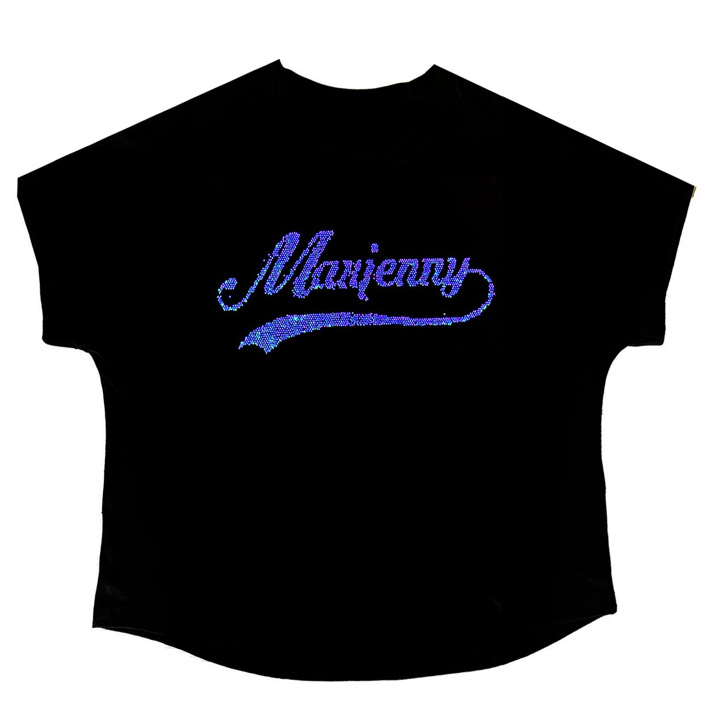 Maxjenny swoosh blue swarovski t-shirt