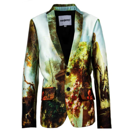 Men's blazer jacket garden royal printed