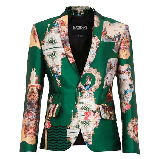 Men's blazer jacket sicily green printed