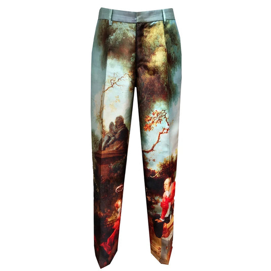 Men´s classic suit pants garden royal printed