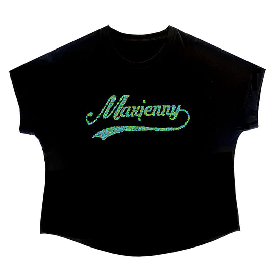 Maxjenny Swoosh Grünes Swarovski T-Shirt