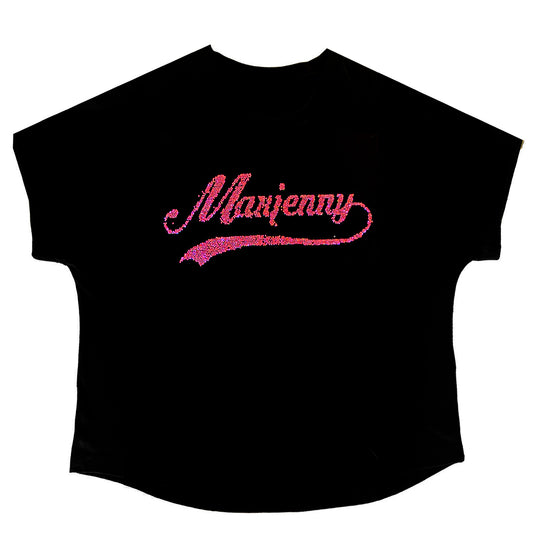 Maxjenny Swoosh Pinkes Swarovski T-Shirt