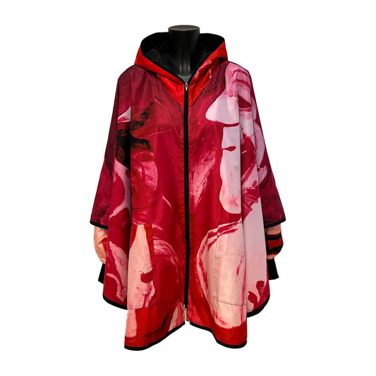 Rainponcho face red printed