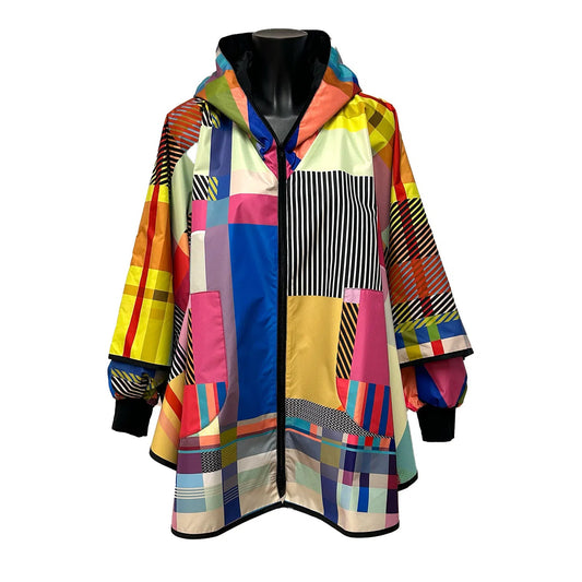 Rainponcho multi coloured printed