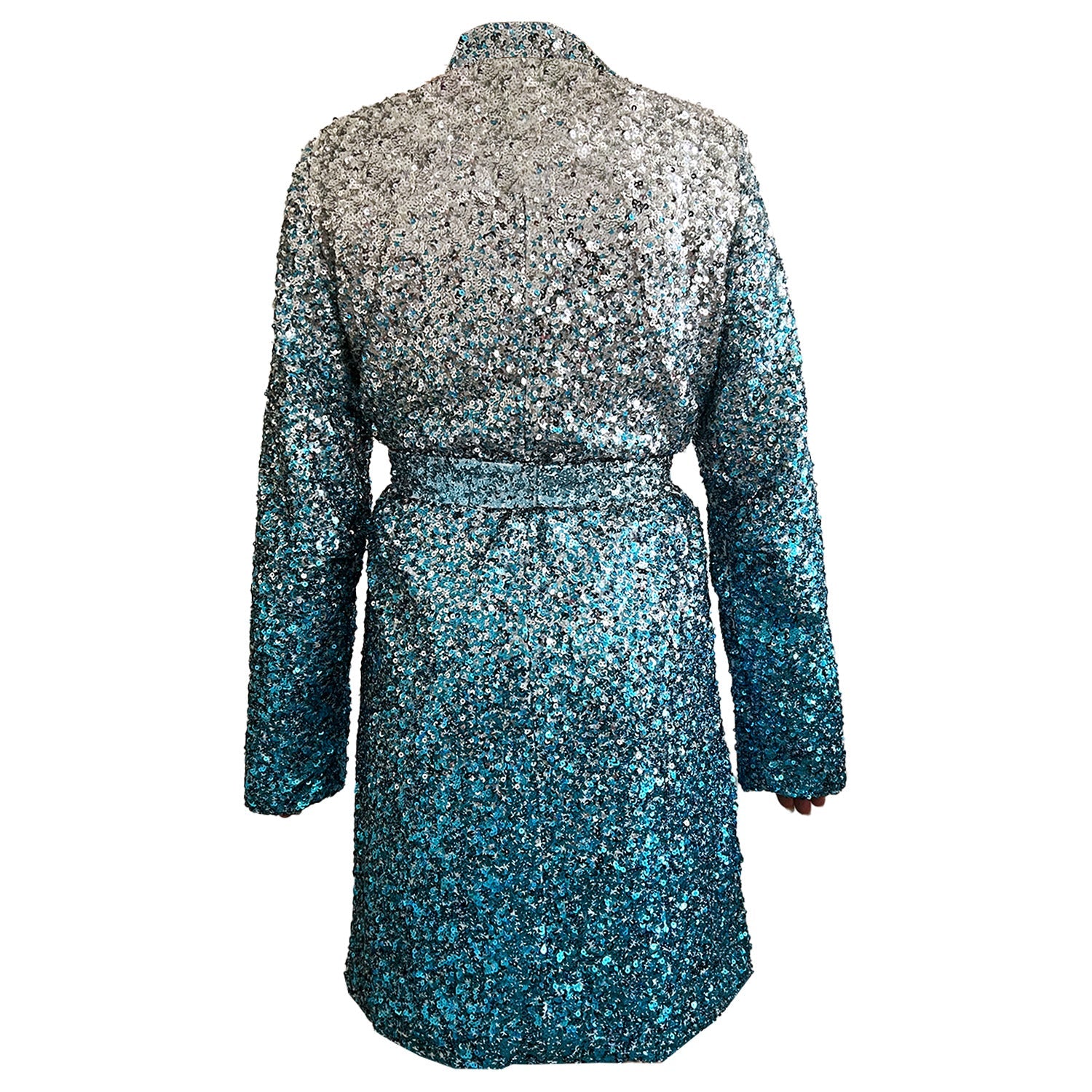 Sex & the city swarovski sparkly sequin coat blue