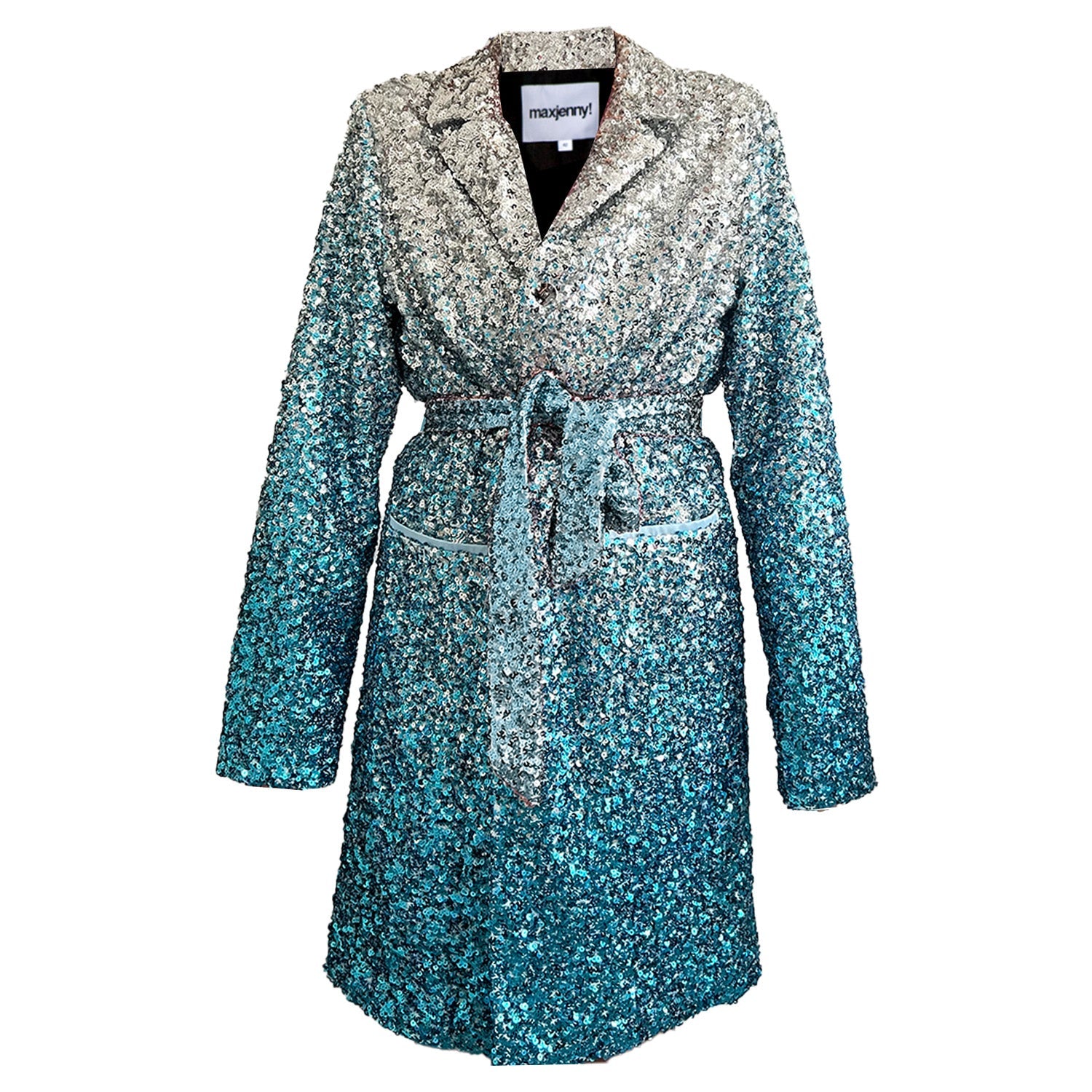 Sex & the city swarovski sparkly sequin coat blue