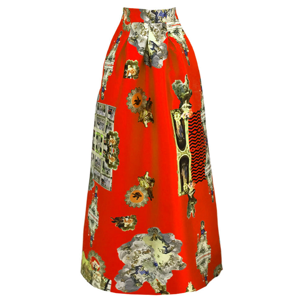 Sicily red long skirt-kjol-kjole-rock