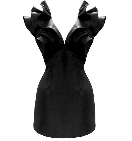 Butterfly dress black plain