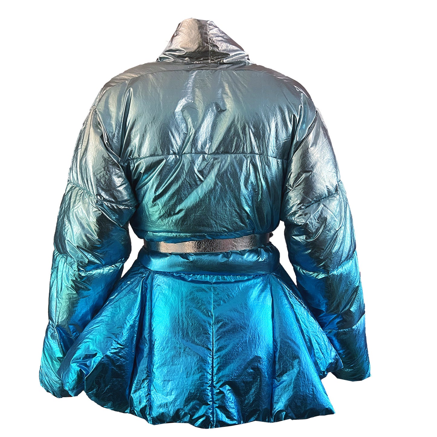 SALE metallic square shaped down test jacket