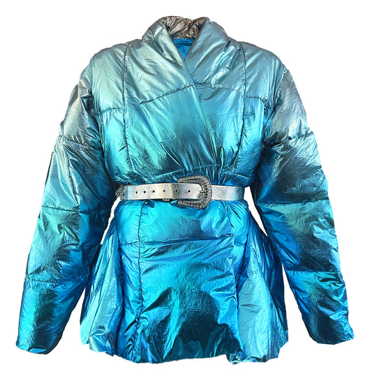 SALE metallic square shaped down test jacket