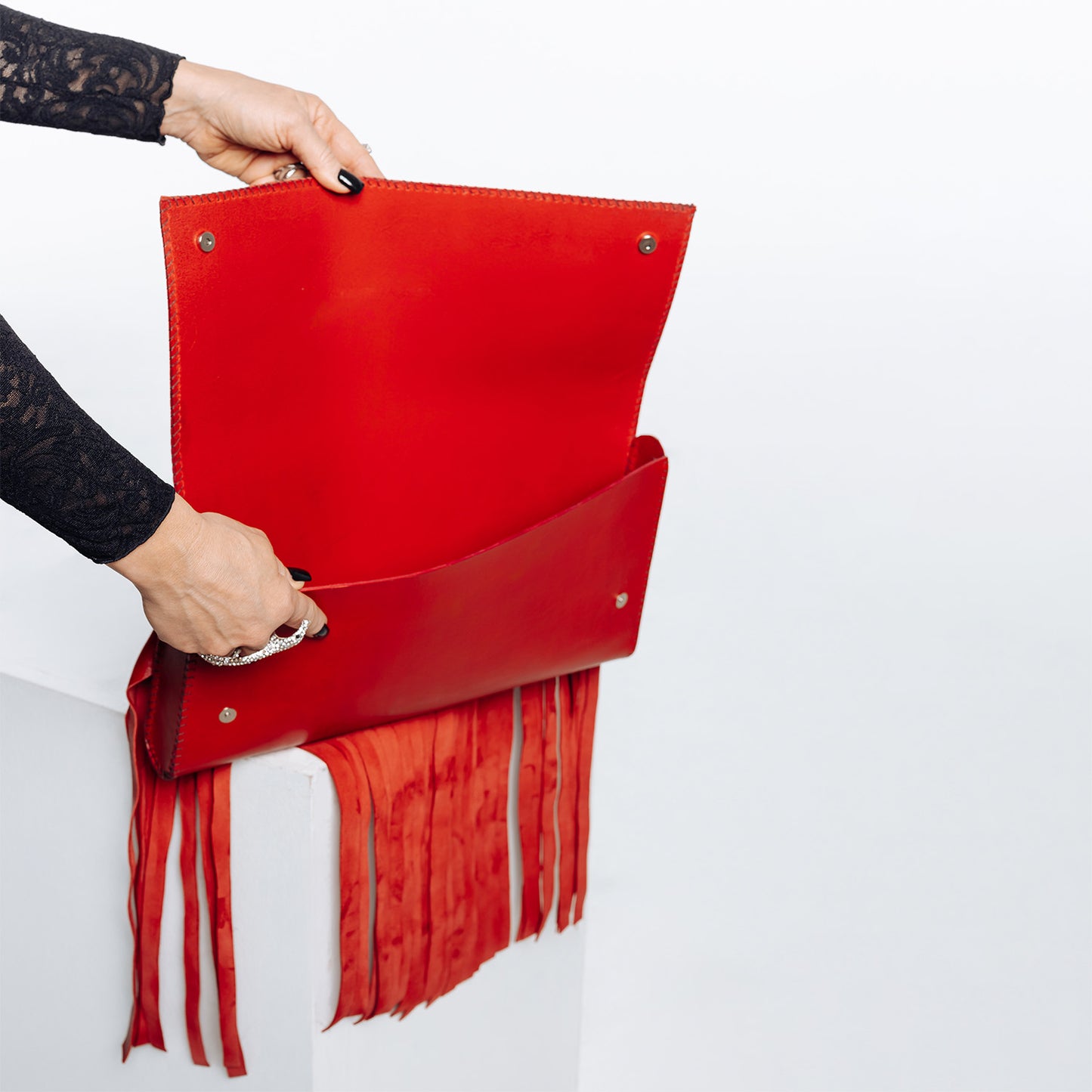 Streiff Western Clutch, Blood red (fringes)