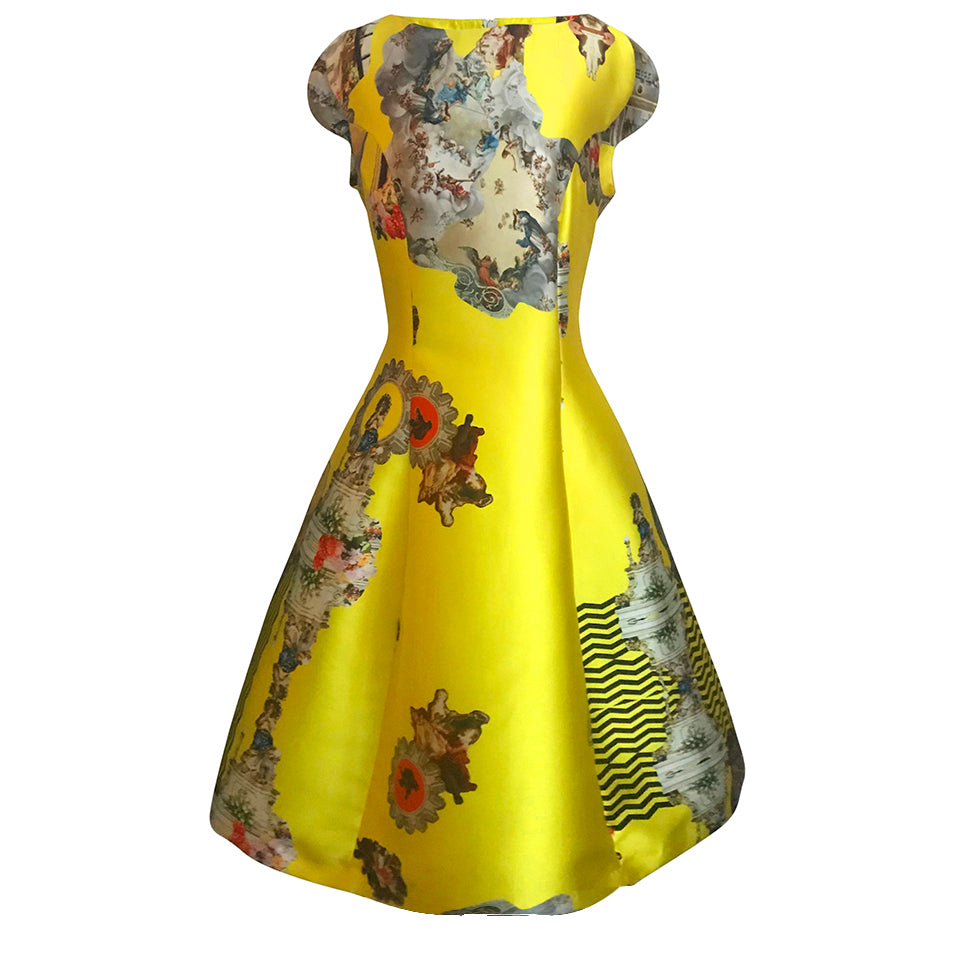 Sicily yellow C dress-klänning-kleid-dam-kjole