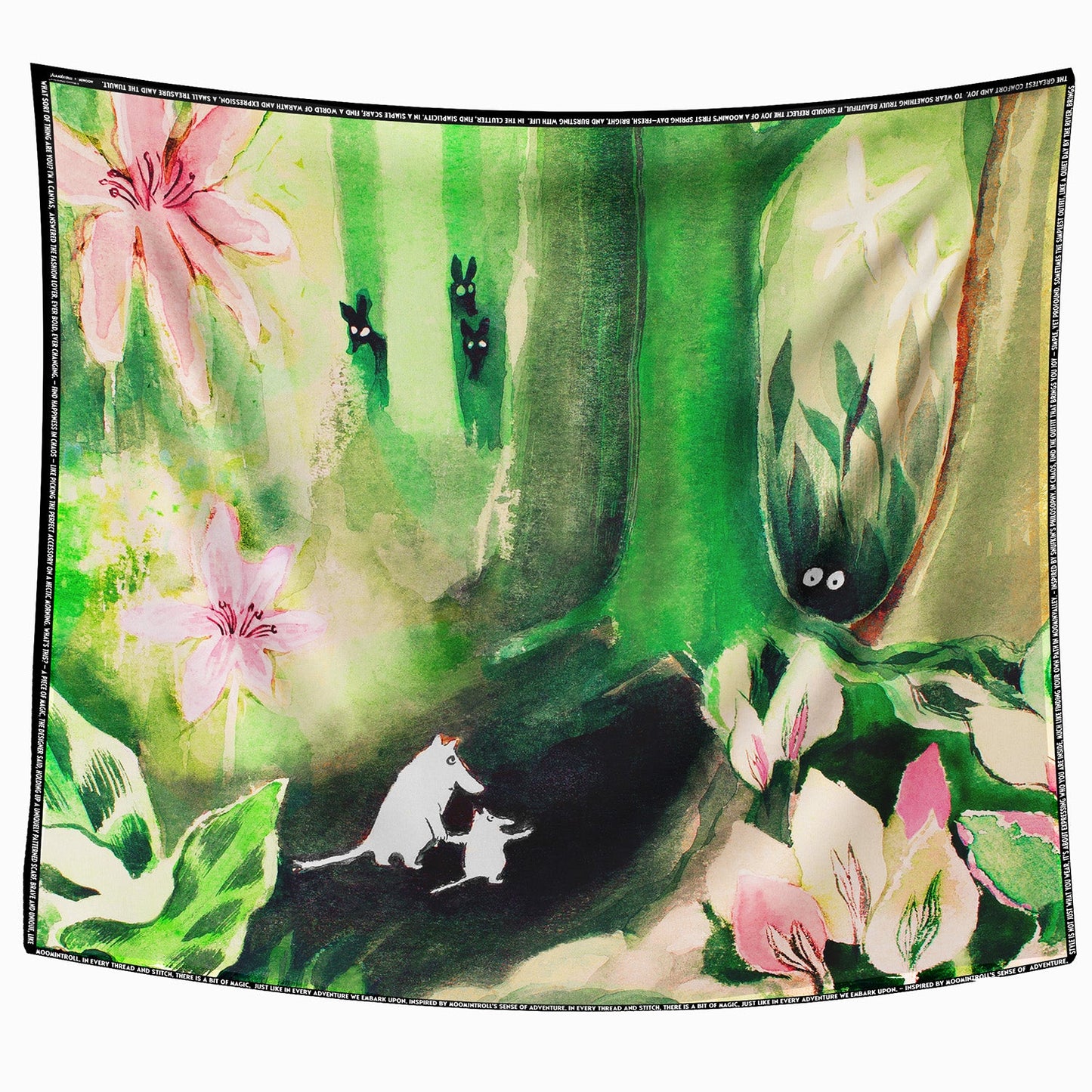 The celebration of the Moomin 80 year! Scarf 130x130 green-schal-sjal