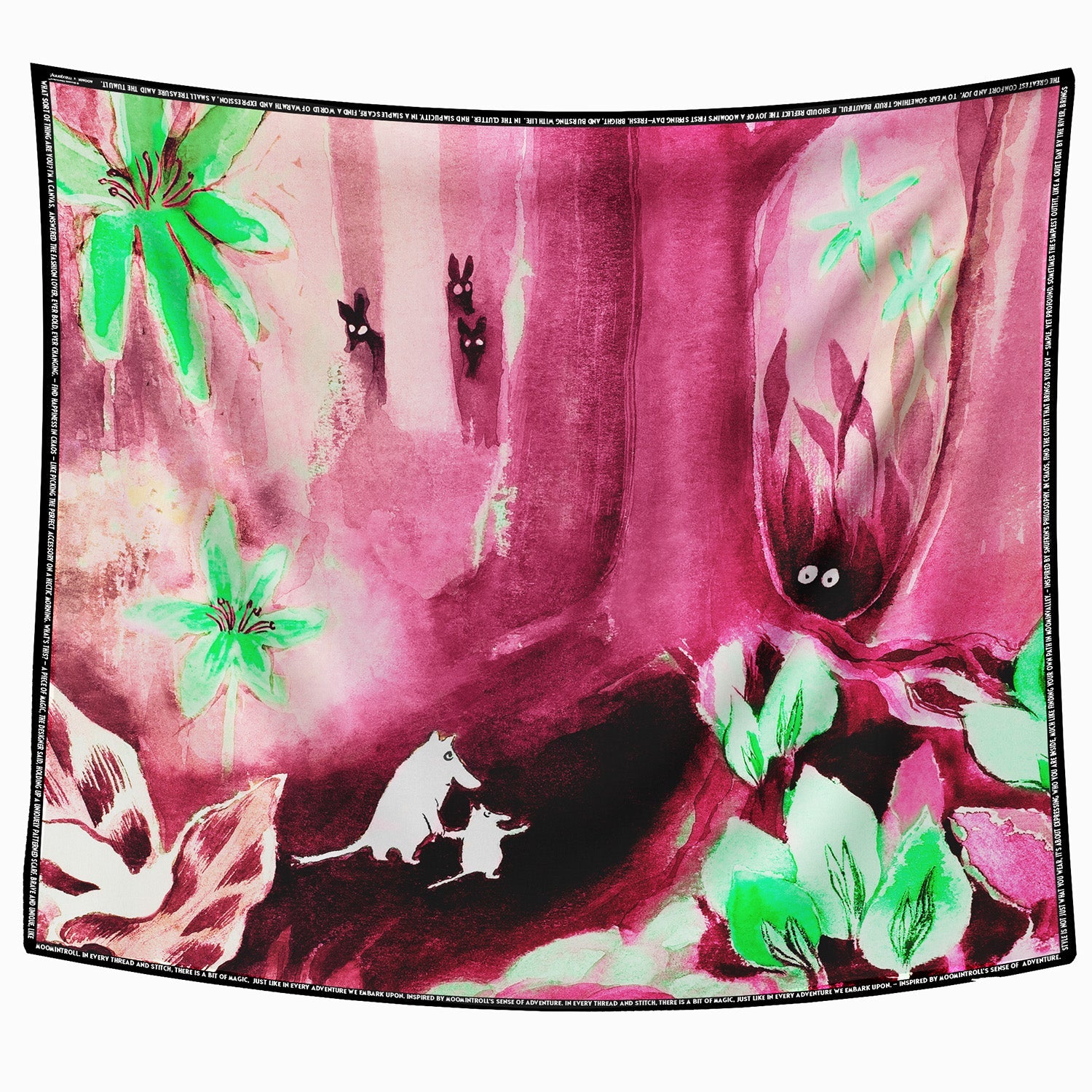 The celebration of the Moomin 80 year! Scarf 130x130 pink-schal-sjal